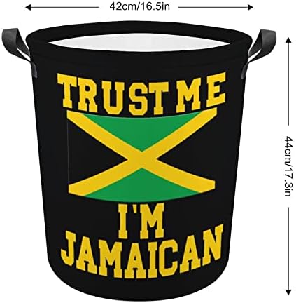 Bízz Bennem, én vagyok Jamaikai Összecsukható Kosárban Vízálló Gátolják tárolóban Táska, fogantyúval 16.5x