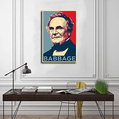BAWEE Charles Babbage Vászon Poszter Hálószoba Decor Sport Táj Iroda Szoba Dekoráció Ajándék Keret: 16x24inch(40x60cm)