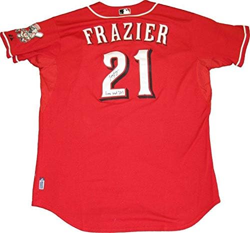 Todd Frazier 2013 Játékban Használt Dedikált Játék Használt 2013 Cincinnati Reds Jersey - MLB Meccset
