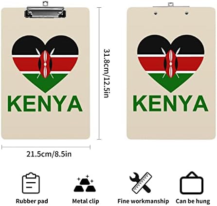 A szerelem Kenya Akril Vágólapra Hordozható Klip Táblák, Alacsony Profil, Fém Klip Testület a Home Office