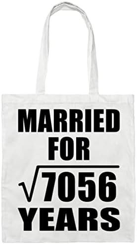 Designsify 84 Évforduló házasság négyzetgyök 7056 Év, Pamut Táska Újrafelhasználható Élelmiszerbolt Tengerparti