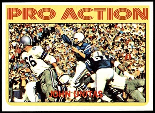 1972 Topps 251 Pro Akció Johnny Unitas Baltimore Colts (Foci Kártya) NM/MT Colts-Louisville