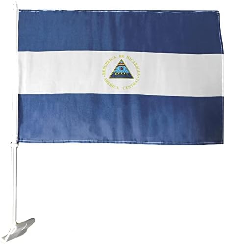 Csomag 2 Nicaragua Ország 12 x 18 12x18 Poliészter Autó Jármű Ablak Zászló