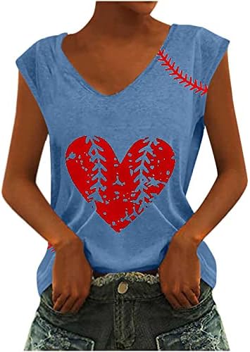 Baseball Tank Felső Női Aranyos Szerelmes Baseball Grafikus Póló, Blúz Alkalmi Ujjatlan Baseball Meccs