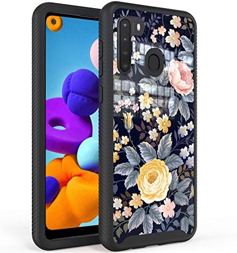 WOGROO Samsung Galaxy A21 az Esetben,Divat Aranyos Virágos Minta, a Lányok, a Nők,a Hibrid Teljes Testet