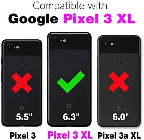 Asuwish Kompatibilis a Google Pixel 3 XL Tárca az Esetben Edzett Üveg kijelző Védő fólia Virág, Bőr Flip