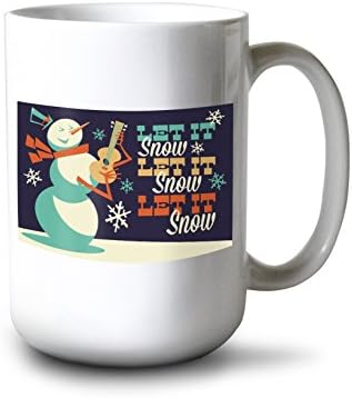 Lámpás Nyomja meg a Let it Snow Hóember, Retro Karácsony ( Pamut Vászon Újrafelhasználható Táska)
