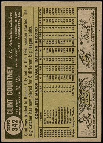 1961 Topps 342 Clint Courtney Kansas City Atlétika (Baseball Kártya) JÓ Atlétika