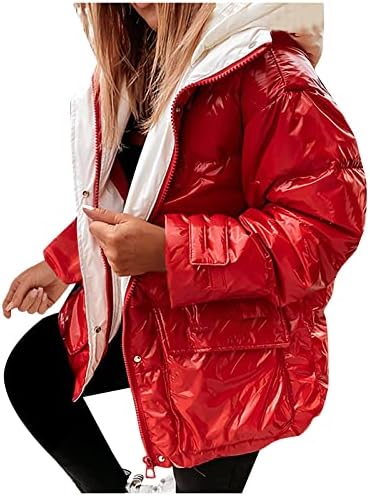 OVERMAL Női Kabát Túlméretezett Steppelt Kabát Téli Alkalmi Streetwear Plus Size Cipzár