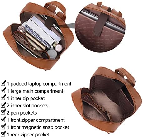 CLUCI Bőr Laptop Hátizsák Pénztárca Női 15.6 inch Számítógép Hátizsák Vintage Travel Bag Daypack Fekete