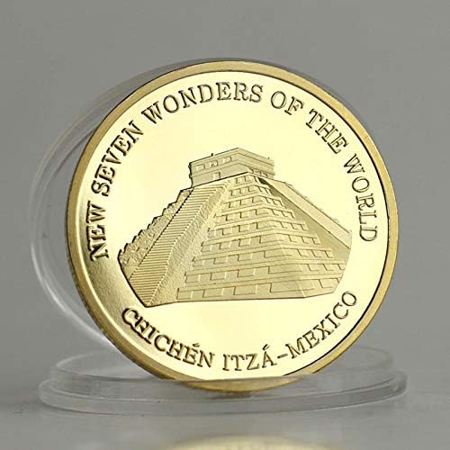 Új Hét Csodája A Világ Piramis Mexikó Aranyozott Érme Fém Haza Dekoratív Érmék