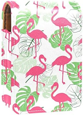 Mini Rúzst a Tükör a Táskáját, Flamingo Palm Levelek Monstera Hordozható Esetben Jogosult Szervezet