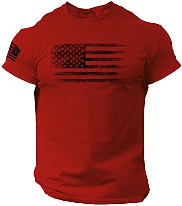 XXBR Hazafias T-shirt Mens, július 4-én az Amerikai Zászló Slim Fit Póló Sleeve Retro, Rövid Ujjú Izom