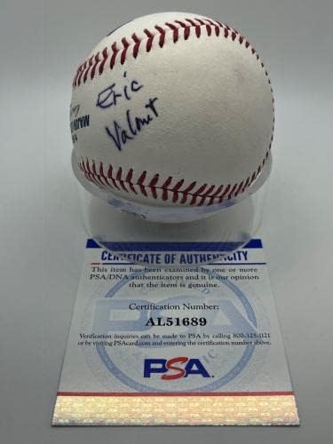 Eric Valent Phillies Vörösök Mets Aláírt Autogramot Hivatalos MLB Baseball PSA DNS *9 - Dedikált Baseball