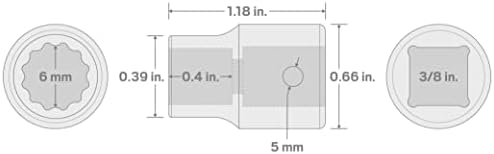 TEKTON 3/8 Colos Meghajtó x 6 mm-es, 12-Pont Hatással Aljzat | SID12306