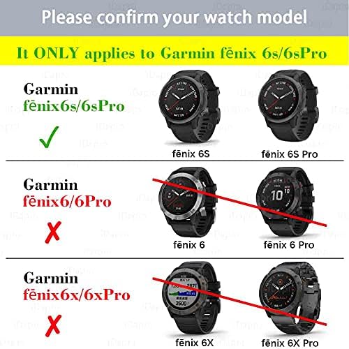 [4 Csomag] Képernyő Védő Garmin fenix 6S / 6S Pro / 6S Zafír GPS-42mm Óra + Szilikon Anti-por Dugók, iDaPro