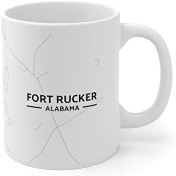 Fort Rucker, Alabama AL Térkép Bögre (15 oz)